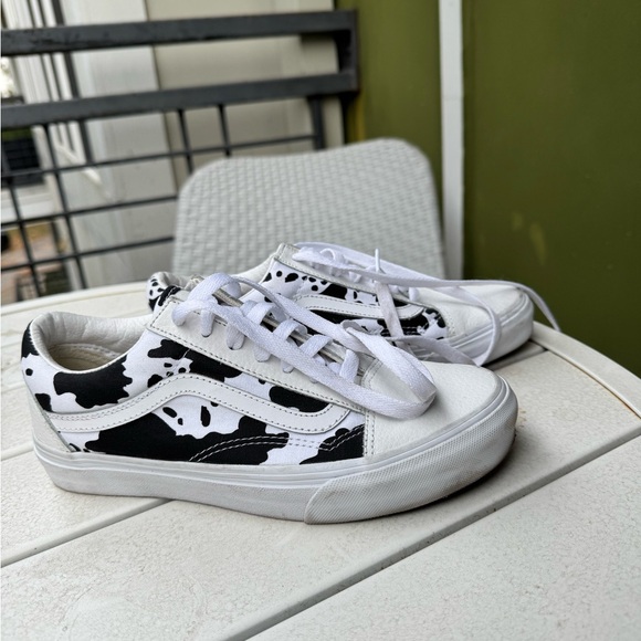 Customs Old Skool Cow Print Leather Vans - Picture 2 of 9